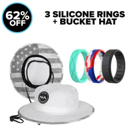 3 SILICONE RINGS   BUCKET HAT