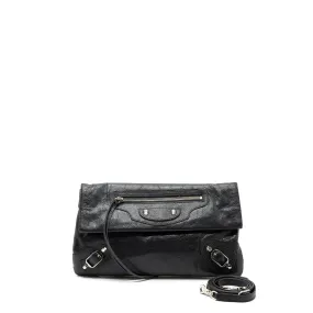 Balenciaga City Fold Clutch/ Shoulder Bag Dark Grey SHW