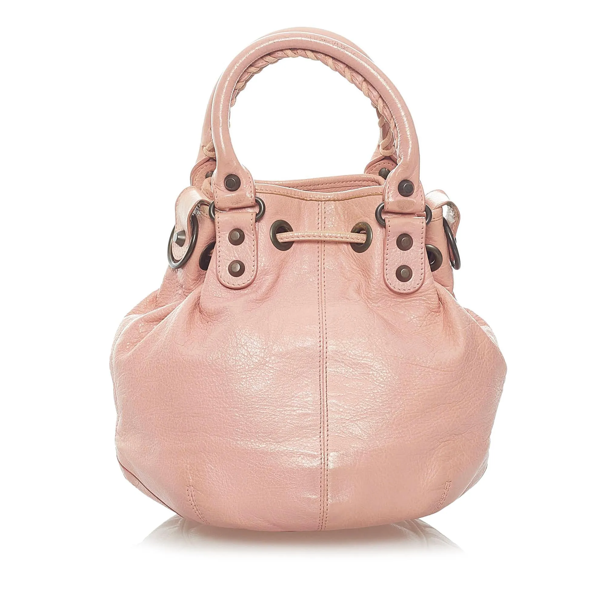 Balenciaga Motocross Classic Pompon Bucket Bag (SHG-33526)