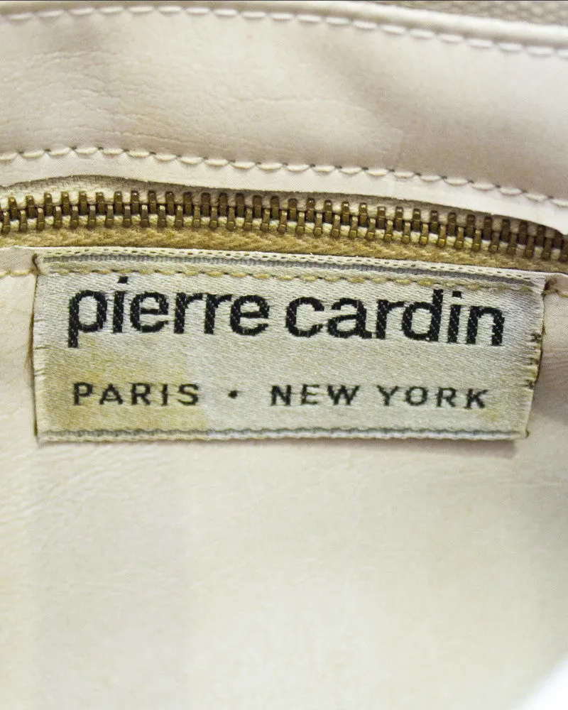 Beige Logo Jacquard Clutch