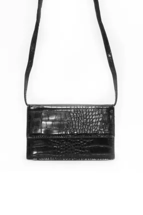 Black Croc Purse Bag