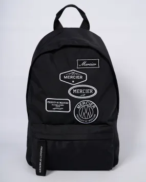 Black Mono Badge Backpack