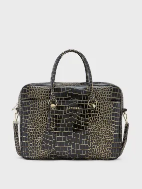 Caprese Miranda Laptop Bag Large Croco Women'S Office Bag Black