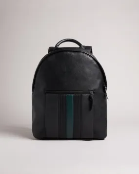 Esentle Striped Pu Backpack Black