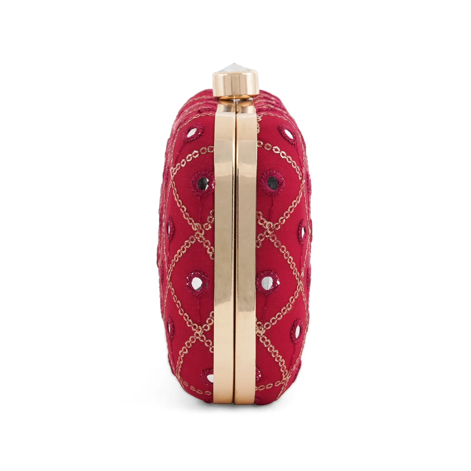 Festive Duet Pink Embroidered Clutch