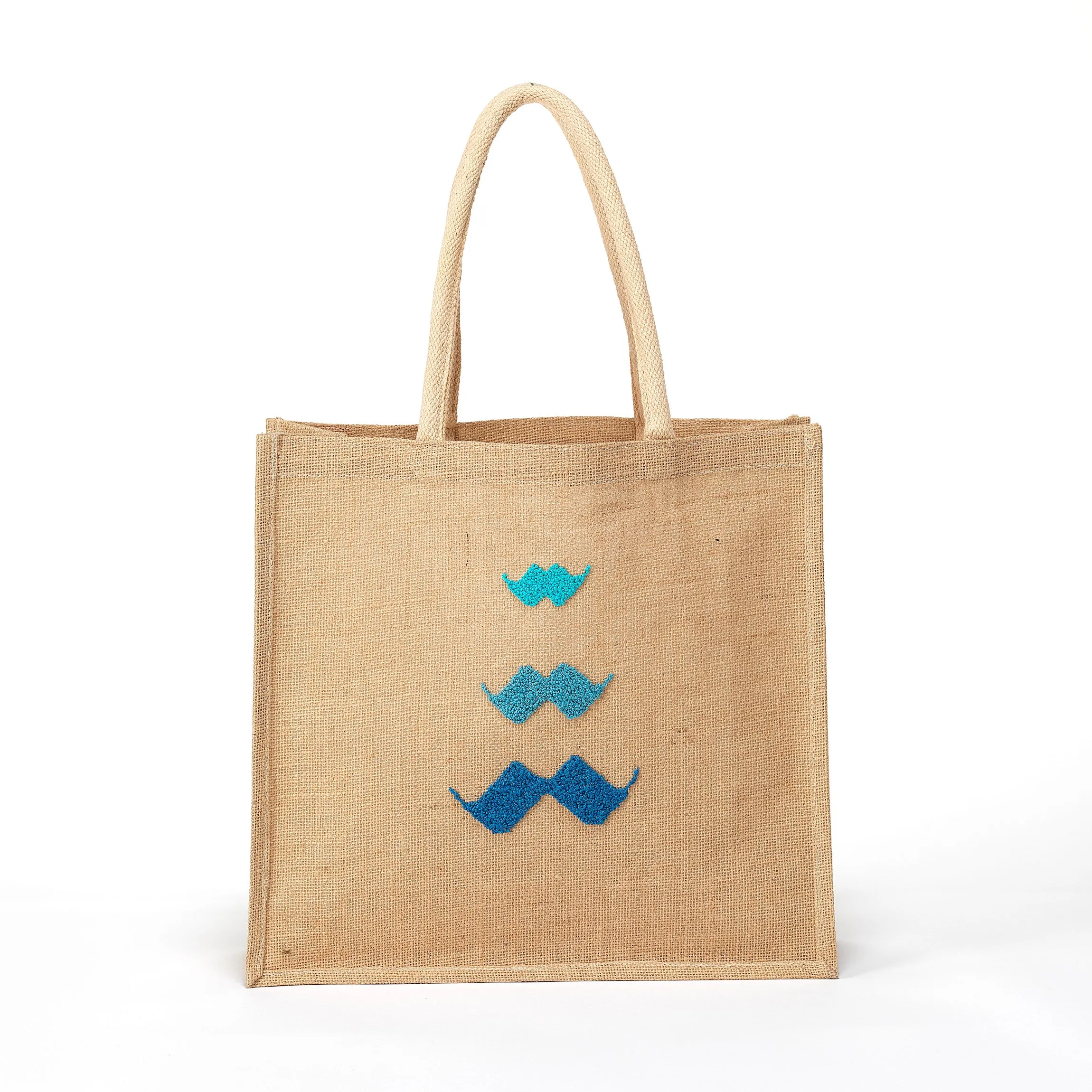 JUTE TOTE BAG MOUSTACHE