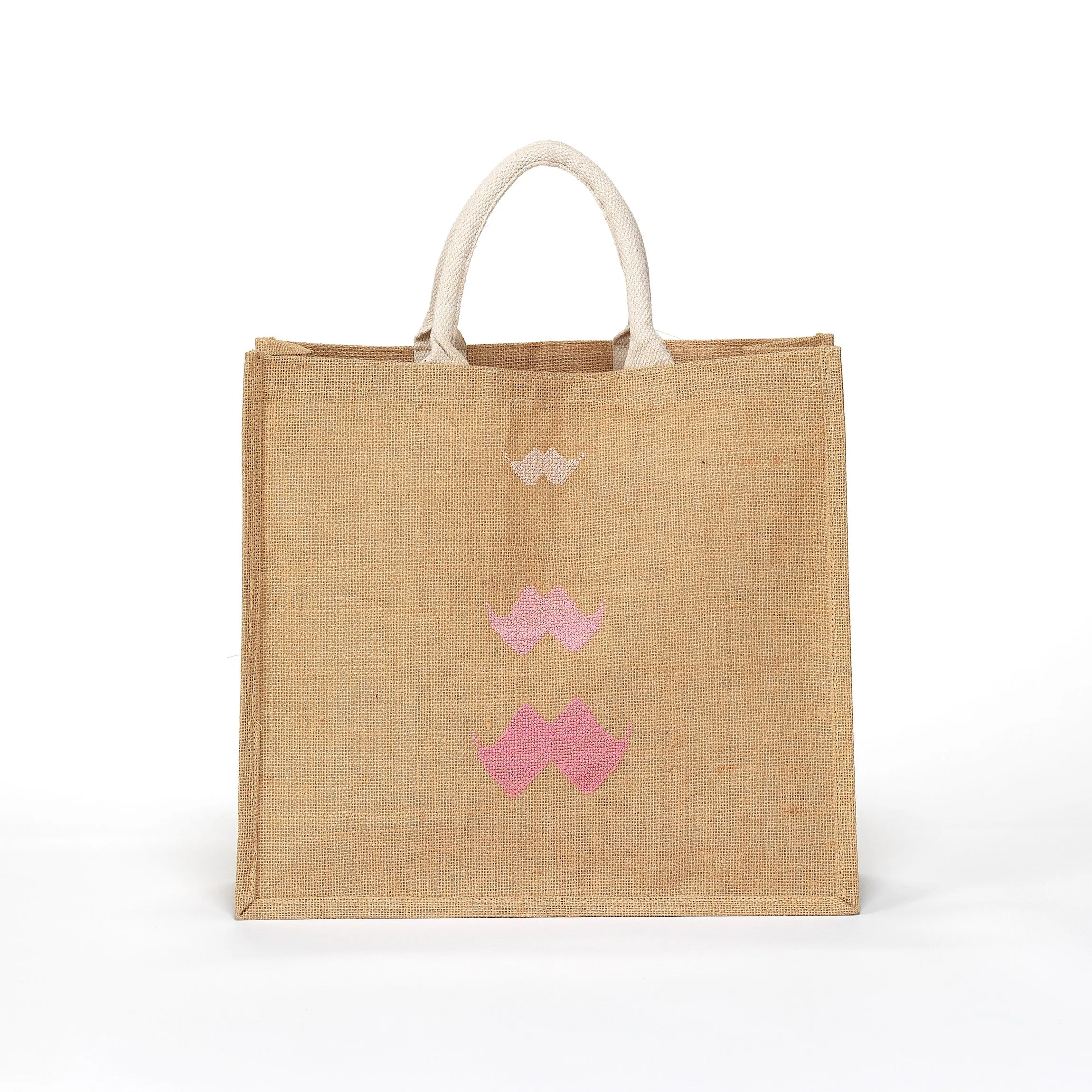 JUTE TOTE BAG MOUSTACHE