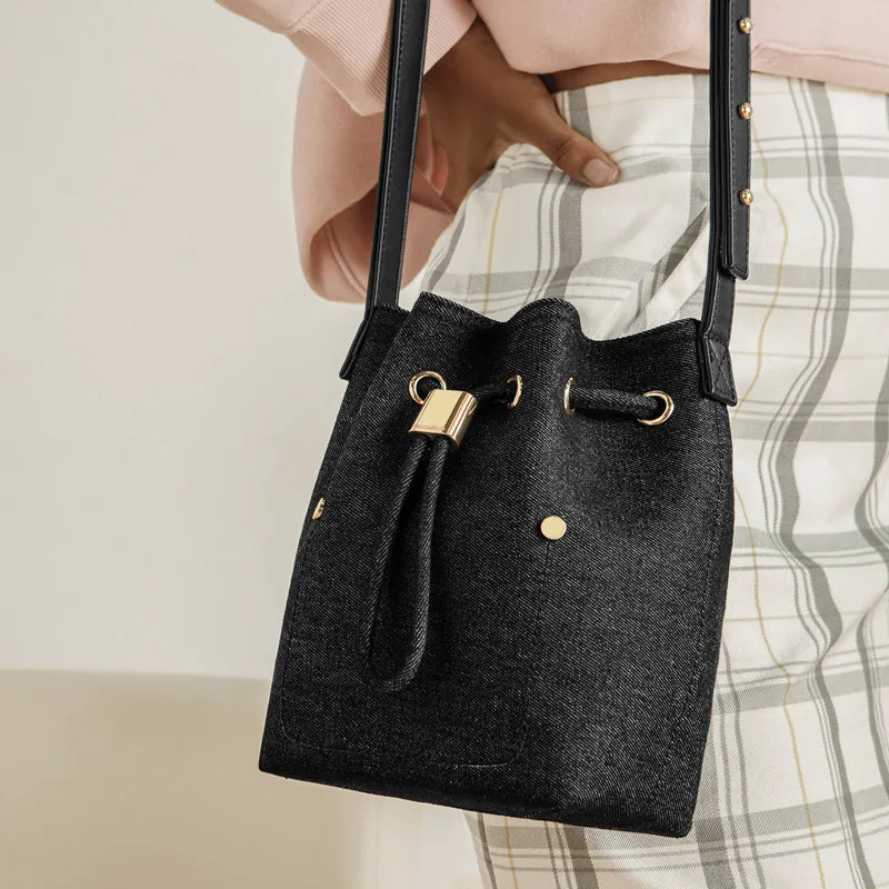 Niko-Niko Mini Bucket Bag Denim - Black