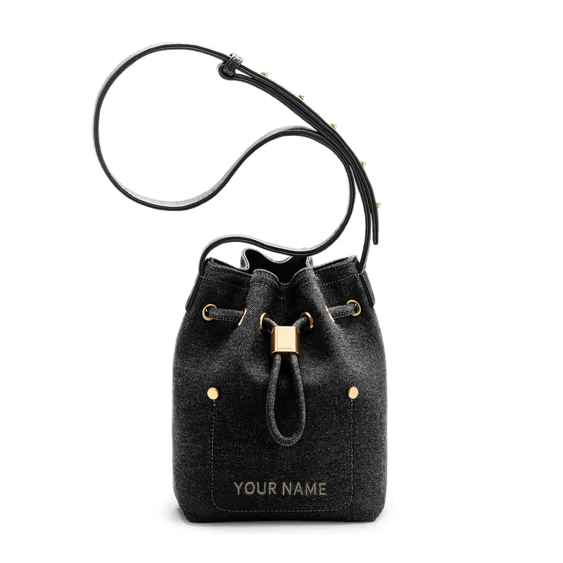 Niko-Niko Mini Bucket Bag Denim - Black