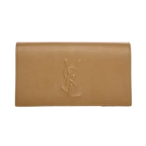 Saint Laurent YSL Belle de Jour Beige Leather Large Clutch Bag