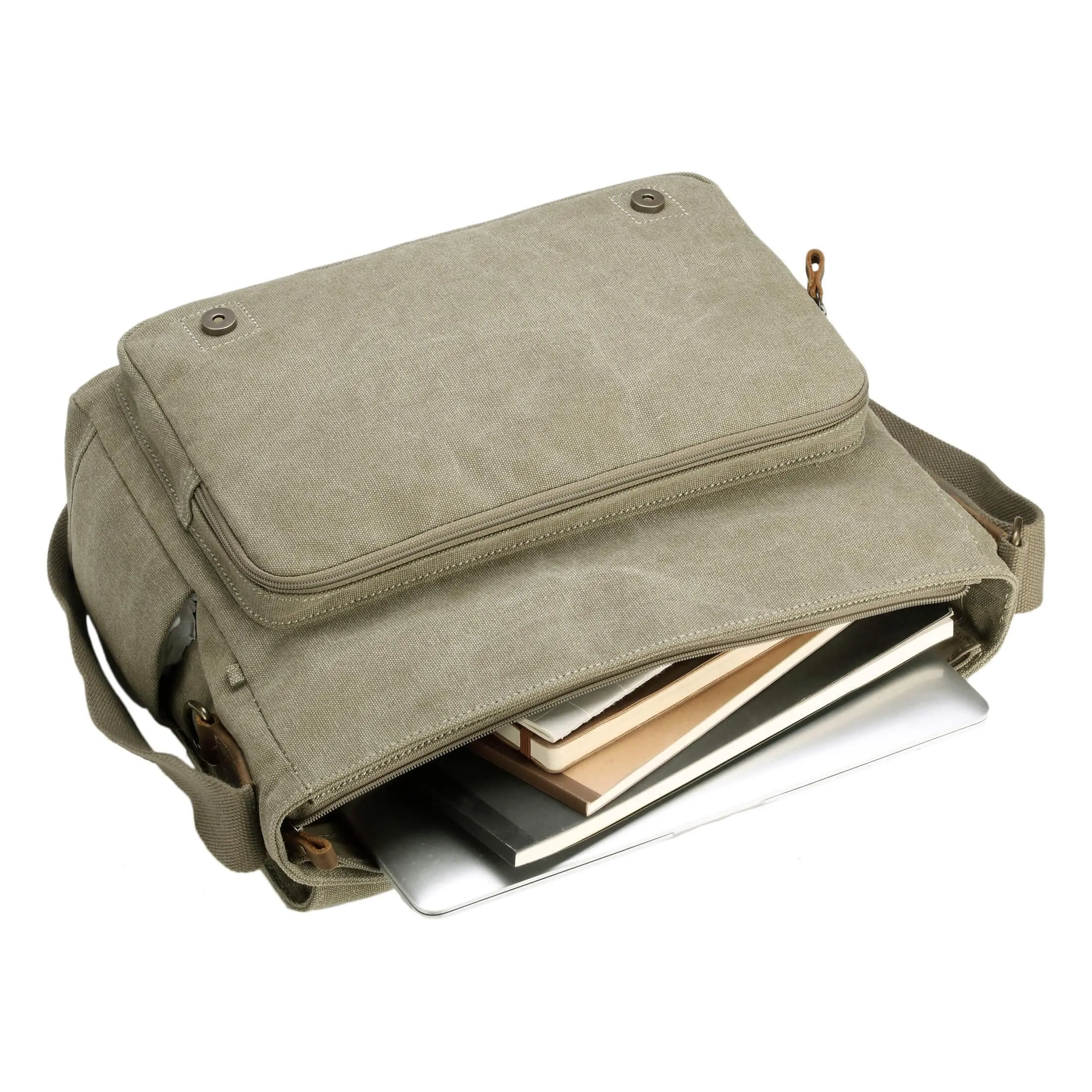 TRP0207 Troop London Classic Canvas Laptop Messenger Bag